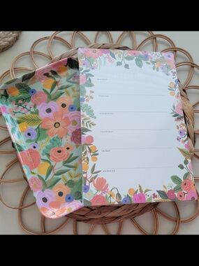 Rifle Paper Co. Floral Weekly Planner Notepad with Matching Trinket Tray